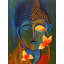 Bouddha paisible avec des fleurs | Acrylique sur toile Cavas