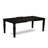 9 Piece Dining Table Set Includes a Rectangle Kitchen Table with Butterfly Leaf and 8 Light Sable Linen Fabric Upholstered Chairs, Black-2109249092-2109249147-2109249146