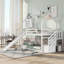 Lit superposé simple au dessus d'un lit simple avec glissière convertible, escalier de rangement-1842772710