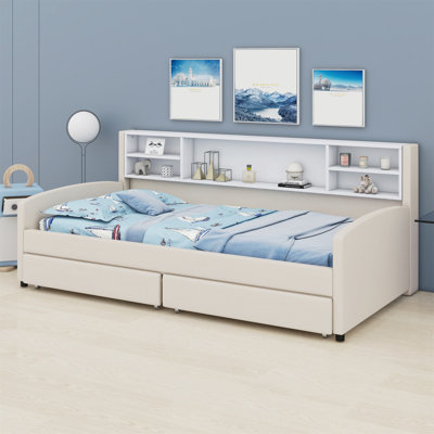Upholstered Platform Bed With Storage And Drawers by Latitude Run