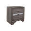Table de chevet Sparkle Grey avec 3 tiroirs spacieux - Option de rangement moderne en bois massif gris