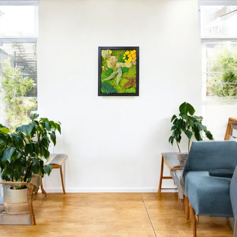 Décoration murale bricolage en mousse préservée 16 po x 13 po, art de verdure naturelle, suspension murale en bois, créez votre propre décor