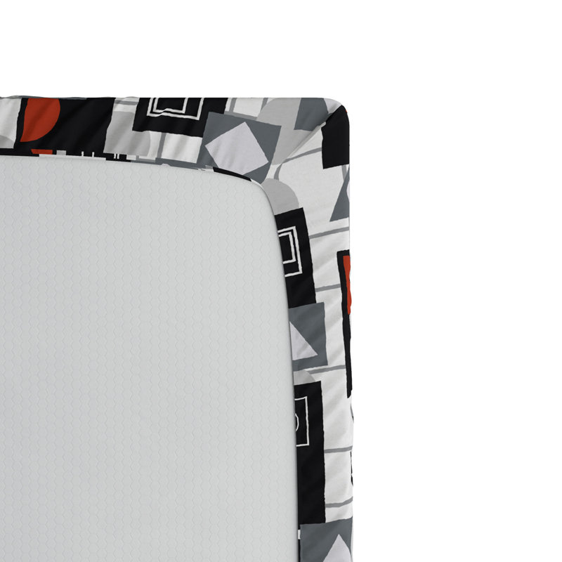 Microfiber Geometric Fitted Sheet, Queen Fitted Sheet