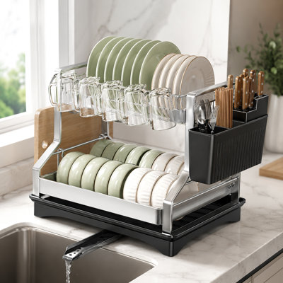 Two-Tier Stainless Steel Dish Drying Rack