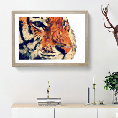 Geometric Tiger in Abstract - Framed Print