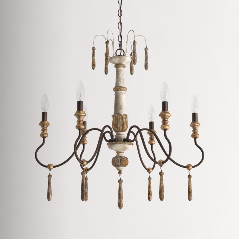 Lustre traditionnel / classique à 6 lumières de style bougie Argus