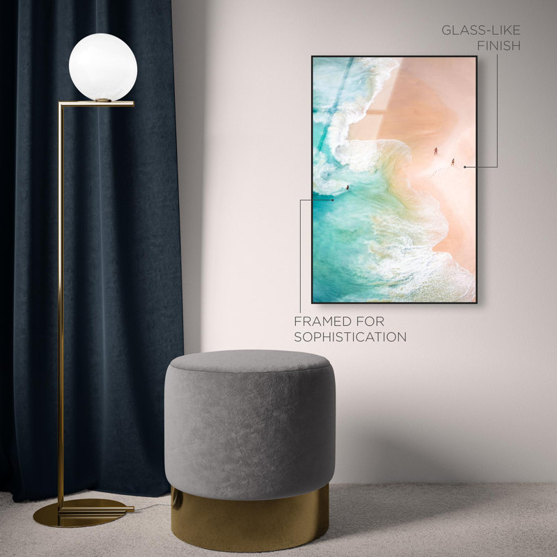 Oliver Gal Nusa Penida Coastal - Framed Acrylic Glass Wall Art, Black, 24" H x 16" W