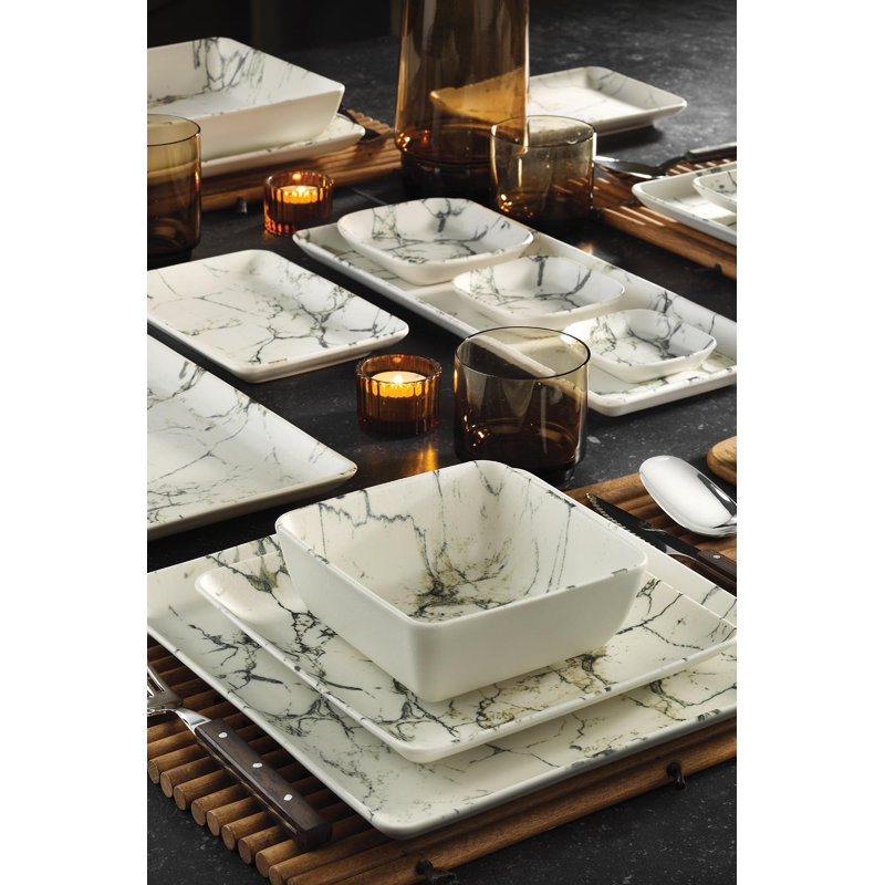 Aarati Piece Porcelain China Dinnerware Set - Service for 6