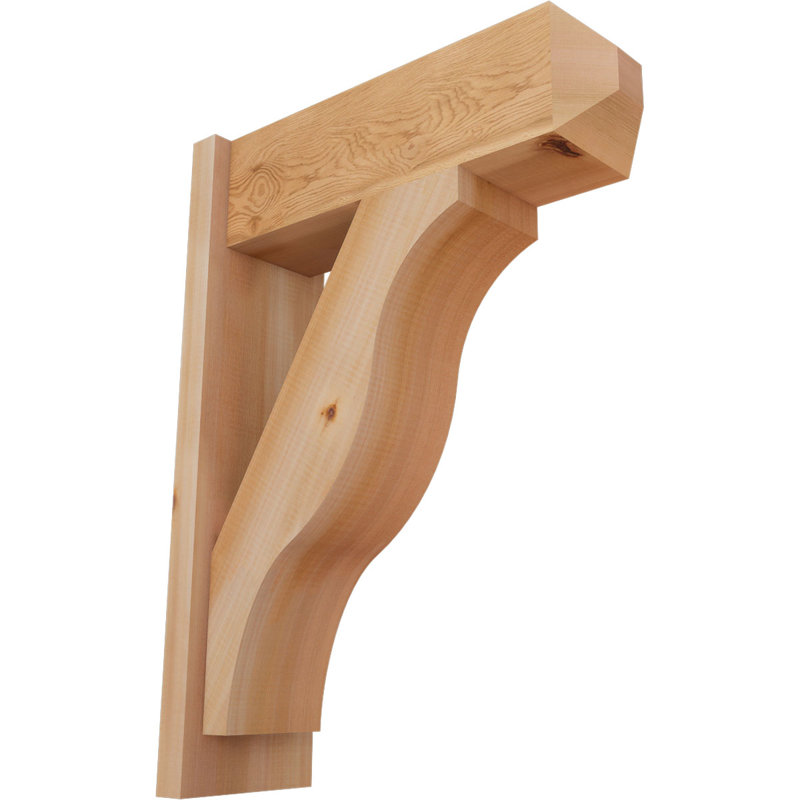 Persienne en bois rustique Funston Craftsman, P 22 po x H 30 po, Cèdre rouge occidental l 7 1/2 po (lisse)
