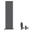 iBathUK Princia Vertical Single Oval Panel Radiator Angled Valve-44617101-44617102