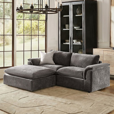 Cioffi 88"W Oversized 3 Piece Down Blend Modular Cloud Sleeper Sofa with Removable Cushion Cover