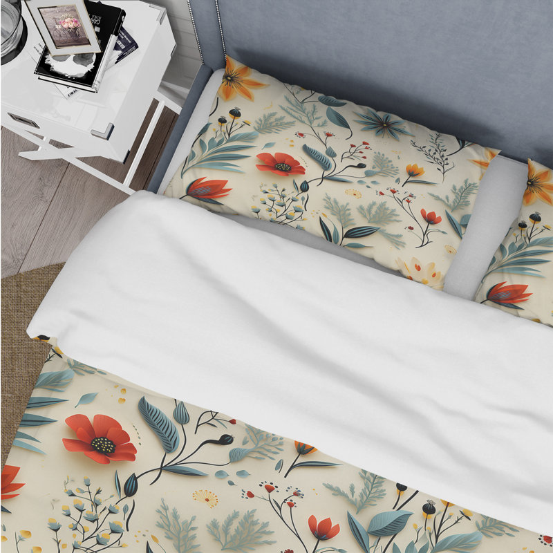Ensemble de housse de couette éclectique vert et jaune, Housse de couette pour grand lit et 2 taies décor