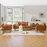 Mid-Century Modern 3-Piece Living Room Sofa Set, Includes 3-Seater Couch & 2 Armchairs, Tapered Wood Legs
