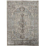 Windsom Oriental Area Rug in Beige/Gray