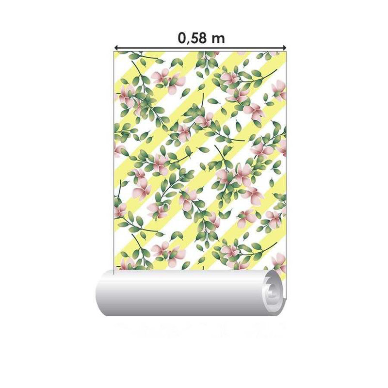 Rouleau de papier peint adhésif Clairevale, L 96 po x l 24 po, Jaune
