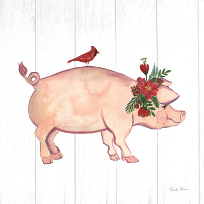 Holiday Farm Animals I by Farida Zaman - Wrapped Canvas Painting