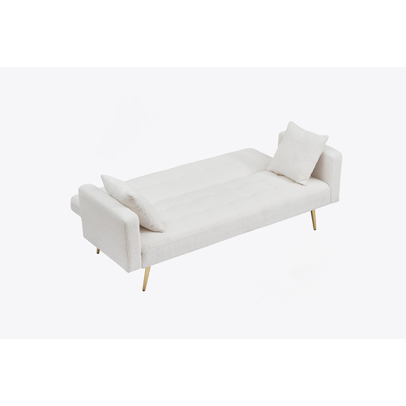 Canapé-lit rembourré de style moderne 71,65 po, Peluche beige