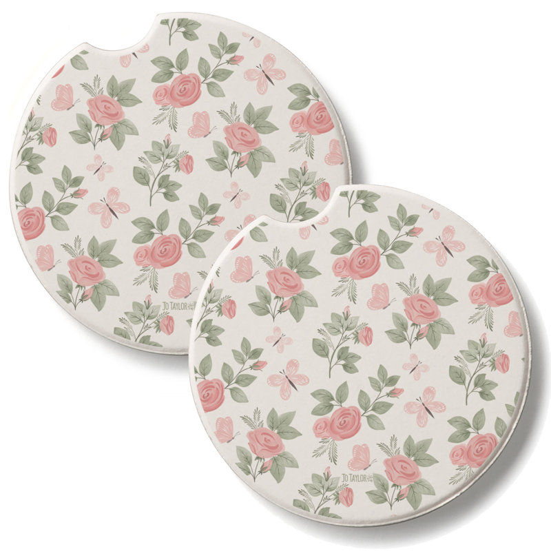 Ensemble de 2 sous-verres de voiture en pierre Pretty Coquette