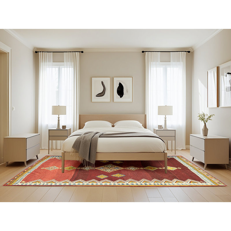 Tapis contemporain brun / beige, Rectangle 5 pi x 8 pi
