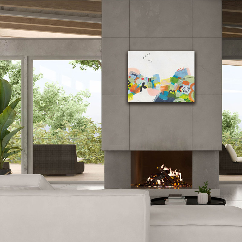 «Resort Town 3» par Jan Weiss, art mural sur toile, H 26 po x l 34 po x P 1,5 po