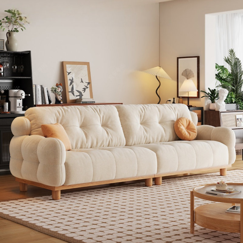 Modern Simple Cream-style Fabric Sofa