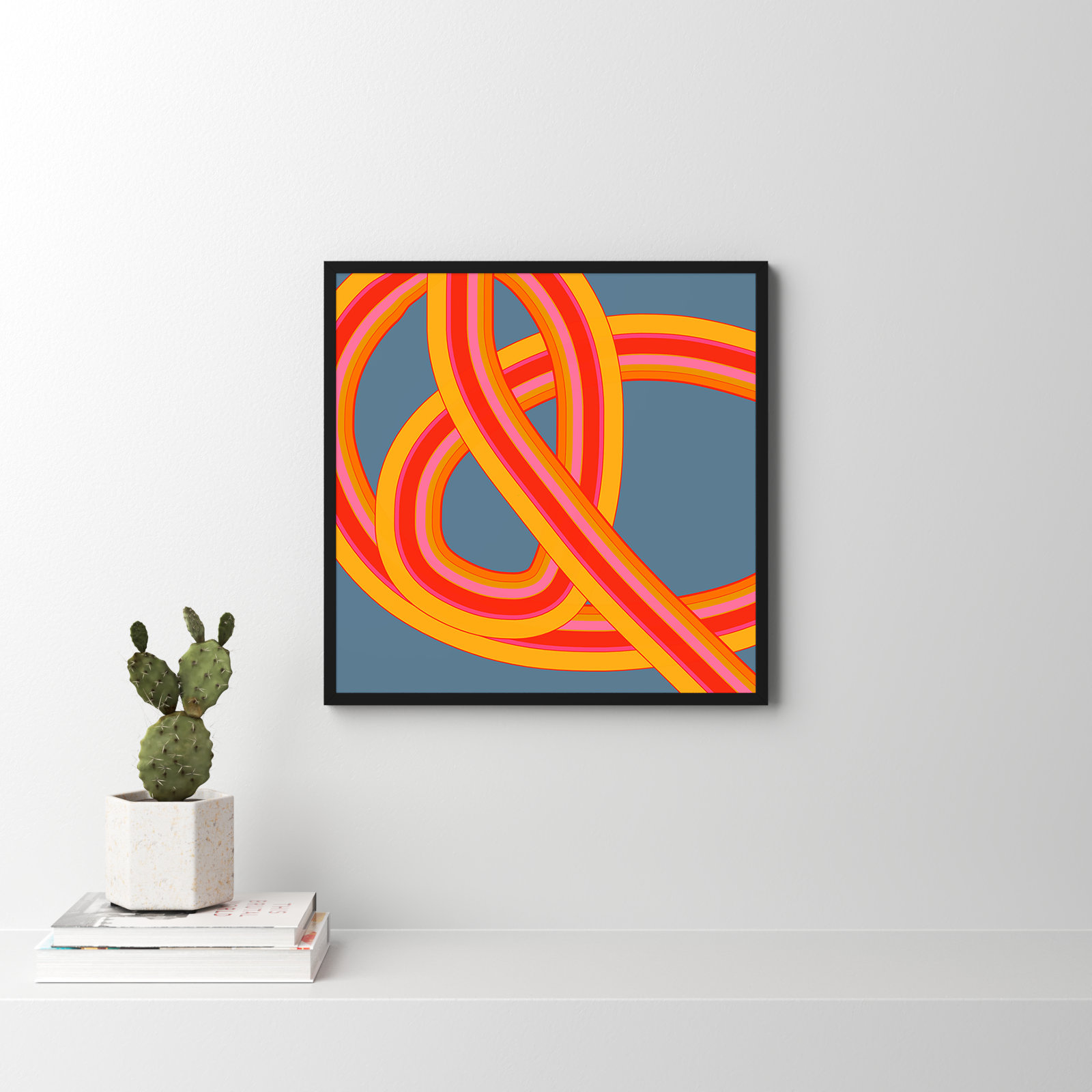 Twist Series I "Hawaiian Twist" Print, 24" H x 24" W x 1.25" D, Black