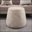 Table basse d'appoint ronde en forme de tambour, plateau en imitation travertin MgO, pour intérieur et extérieur, dimensions : 14,57 x 18,90 x H 16,54 cm