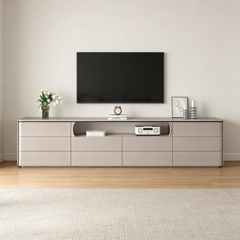 Meuble télé Modern, Gris, H 25,6 po x L 78,74 po x l 15,75 po