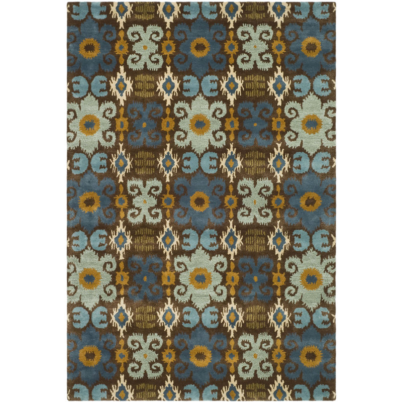Mangan Ikat Wool Hand Woven Area Rug, Rectangle 107 x 168 cm
