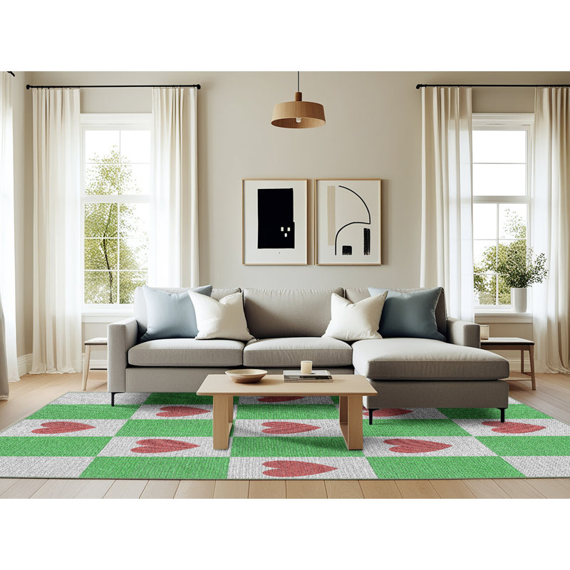 Tapis vert / rouge Antonnia, Rectangle 6 pi x 9 pi