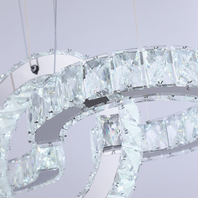 Lustre géométrique à 3 lumières DEL de 27,5 po Ariabella
