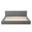 King Size Upholstered Platform Bed, Stylish Modern Fabric Bed, Comfortable Bedroom Centerpiece, Grey-2074111155-2074111158