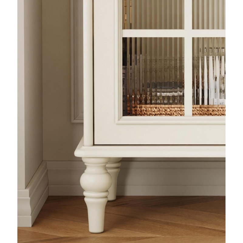 Commode d'appoint multifonctionnelle rétro de style crémeux