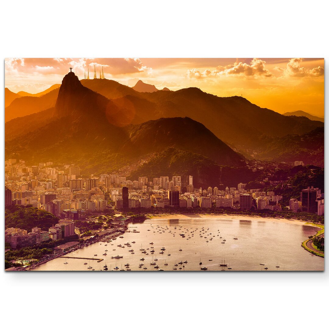 Leinwandbild Luftaufnahme der Guanabara Bay – Rio de Janeiro