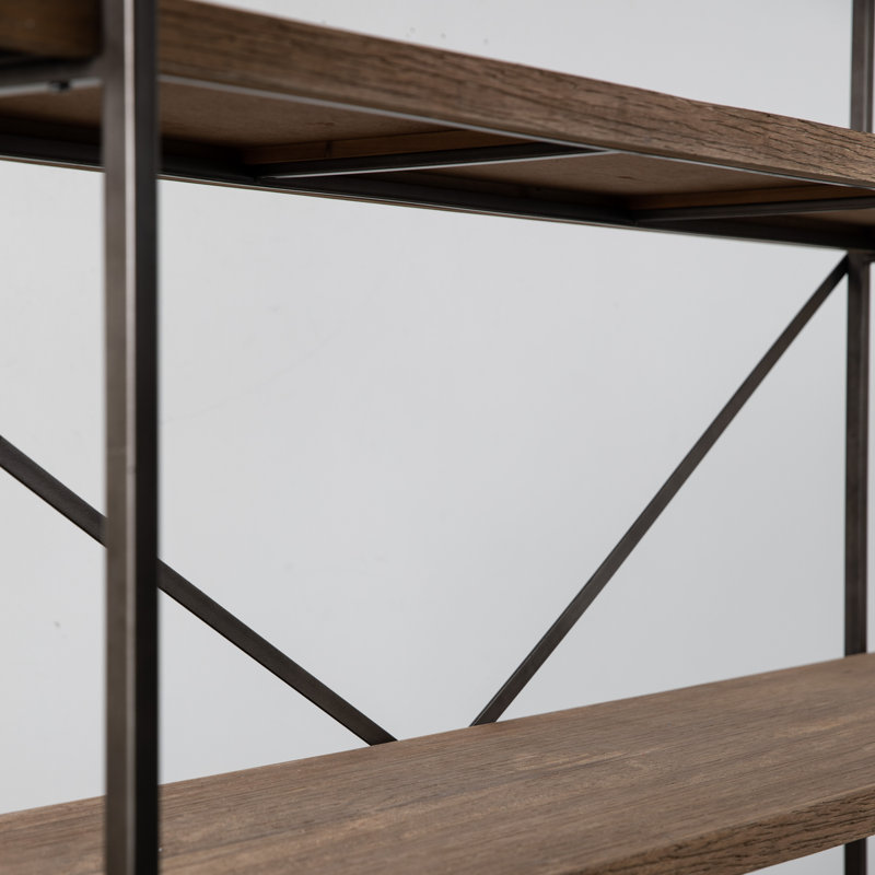 Holcombe 191.5cm H x 181cm W Iron Etagere Bookcase