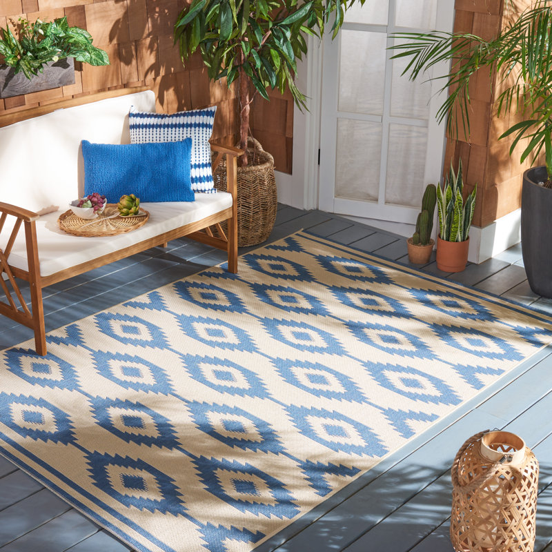 Devito Southwestern Indoor/Outdoor Area Rug, Rectangle 5'3" x 7'6"