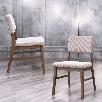 Chaise d'appoint 2 pièces en velours côtelé mauve et noyer, coussin de dossier rembourré confortable, style 2 chaises d'inspiration scandinave avec garniture, largeur de siège de 19 po, hauteur de produit de 33,67 po