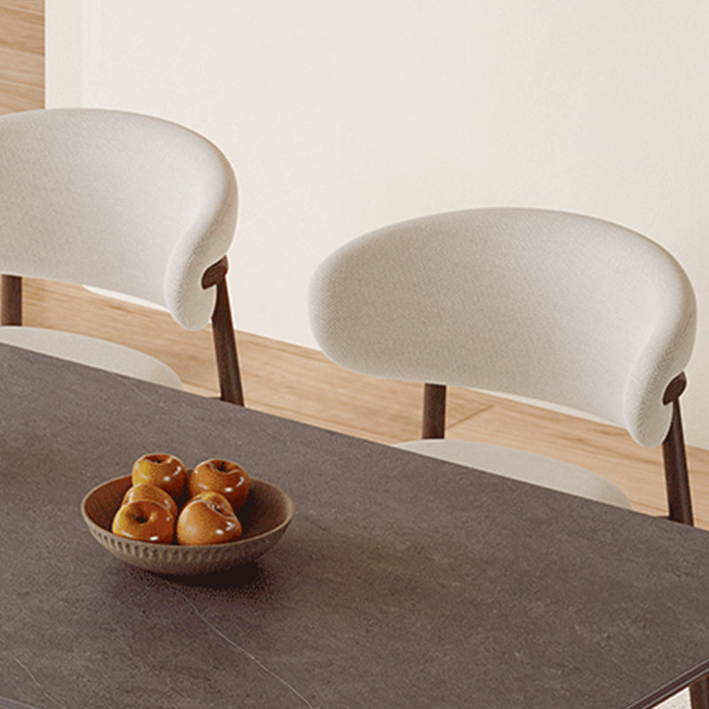 Ensemble de table et chaises de salle à manger avec dalle de roche., H 29,52 po x L 62,99 po x l 31,49 po