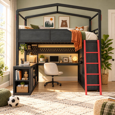 Lit mezzanine avec bureau Benedict