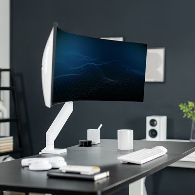 VIVO White Single Pneumatic Monitor Desk Mount (STAND-V101G1W)