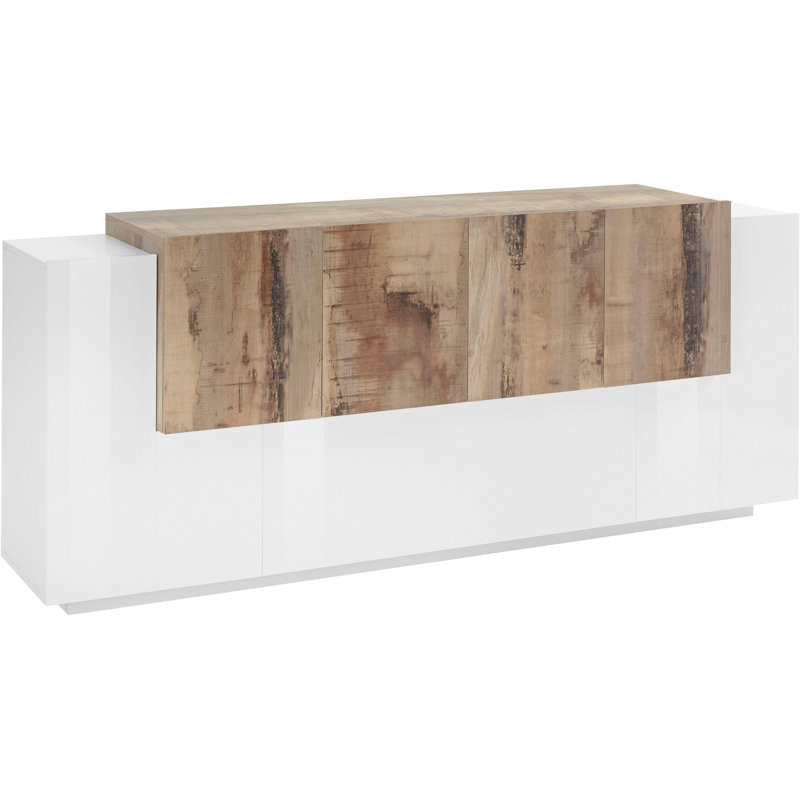 Nostrand 200 Cm Wide Sideboard, White/Maple