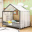 Lit de maison en bois avec auvent et barrières de sécurité-804727710-793008918