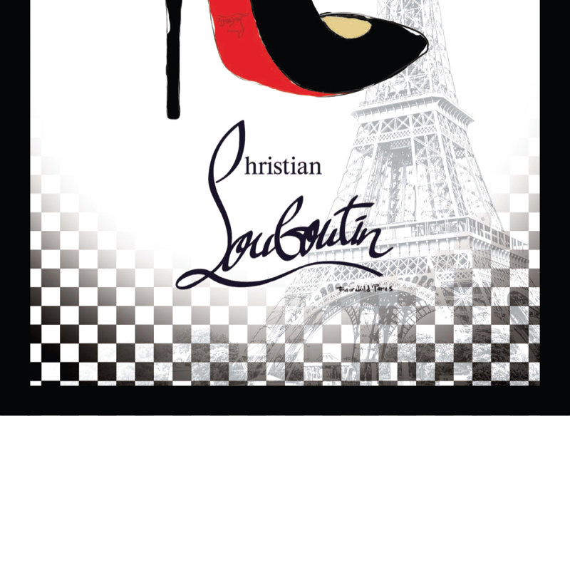«Fashion Designer Classy Black / Red Pump», reproduction d'art encadrée