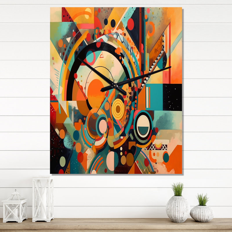 Jalay - Horloge murale géométrique moderne, H 32 po x l 24 po x P 1 po