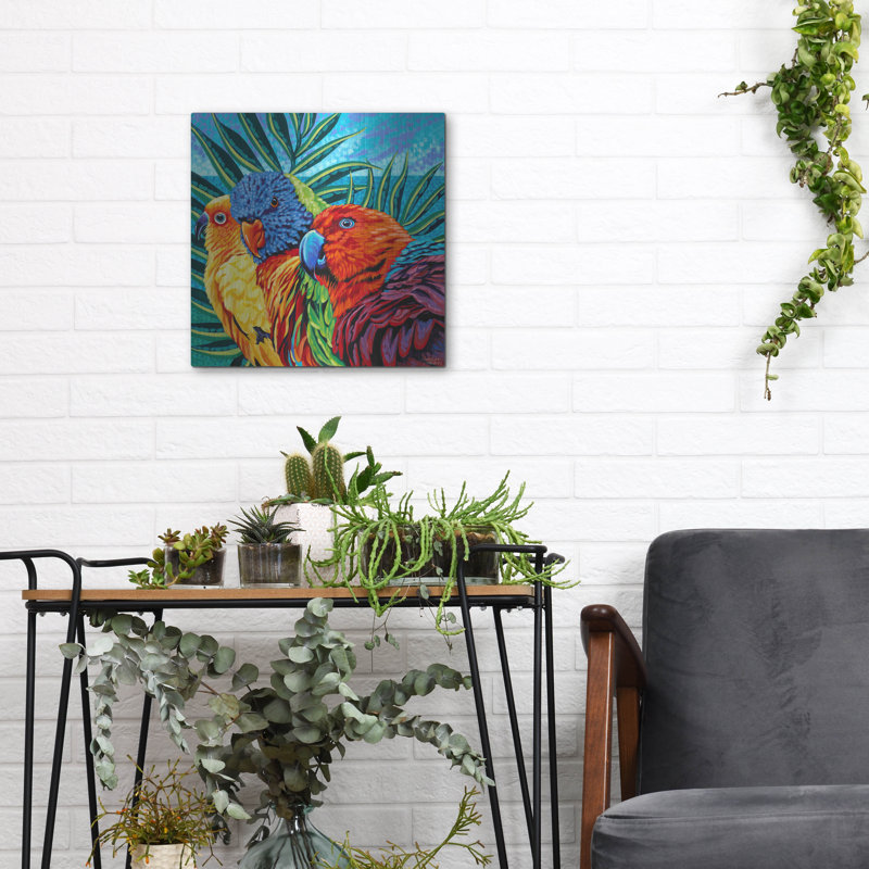 «Birds In Paradise I» par Carolee Vitaletti, H 12 po x l 12 po