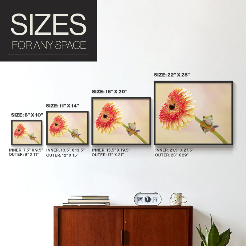 Hanging On IX -Framed Print - Restickable, Black, 16" H x 20" W