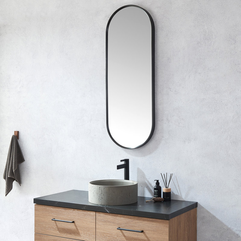 Miroir mural, Noir brossé