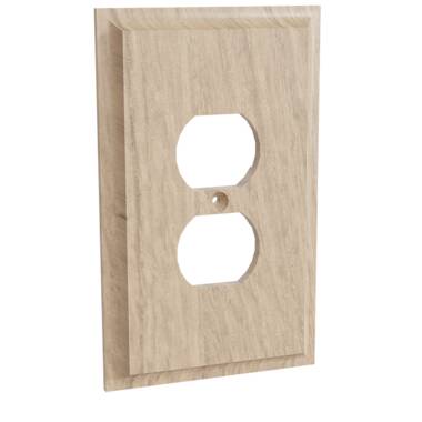 Cherry Wood Wall Plate - 2 Gang Combo - Light Switch, Duplex Outlet Cover