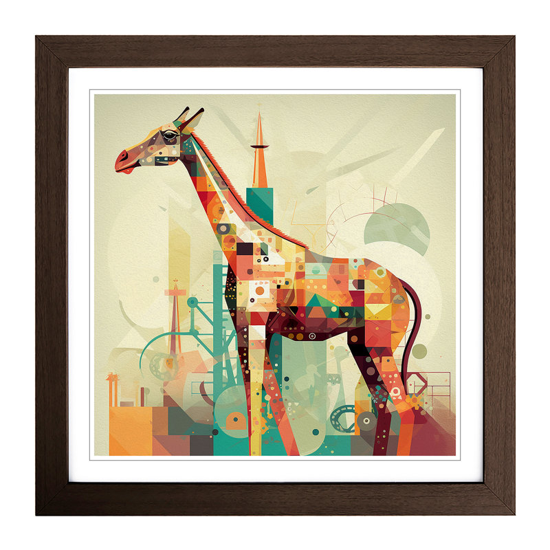 Single Picture Frame Print on Wood, Walnut