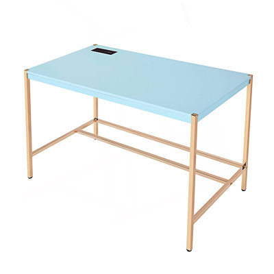 Bureau d'écriture rectangulaire avec port USB